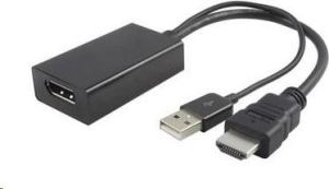 Adapter AV PremiumCord HDMI - DisplayPort + USB-A czarny 1