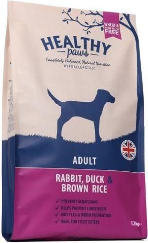 Healthy Paws Królik Kaczka Brązowy ryż dla psów dorosłych 12 kg 1