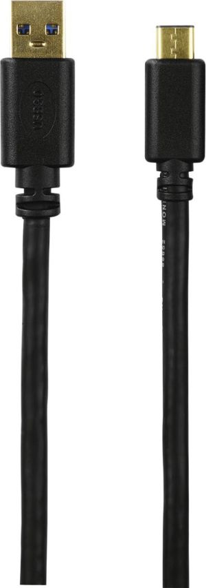 Kabel USB Hama USB-A - USB-C 0.75 m Czarny (001357350000) 2