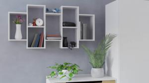 Topeshop REGAŁ WISZĄCY BILBAO 7.0 ŚCIENNY PÓŁKI BIEL MAT 2