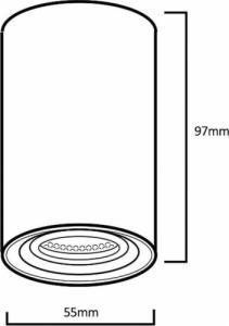 Lampa sufitowa Maclean Oprawa natynkowa / tuba Maclean, punktowa, okrągła, aluminiowa, GU10, 55x100mm, kolor biały, MCE458 W/W 5