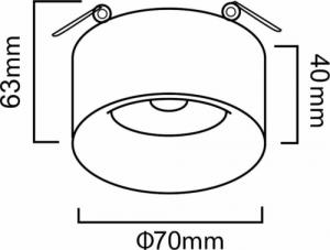 Maclean Oprawa podtynkowa / tuba Maclean, punktowa, okrągła, aluminiowa, GU5.3, 70x40mm, kolor biały, MCE457 W/W 5