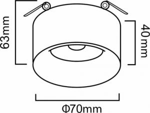 Maclean Oprawa podtynkowa / tuba Maclean, punktowa, okrągła, aluminiowa, GU5.3, 70x40mm, kolor czarny/złoty, MCE457 B/G 5