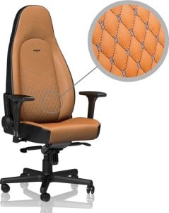 Fotel Noblechairs ICON z prawdziwej skóry - koniak/czarny (GAGC-091) 1