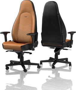 Fotel Noblechairs ICON z prawdziwej skóry - koniak/czarny (GAGC-091) 2
