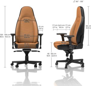 Fotel Noblechairs ICON z prawdziwej skóry - koniak/czarny (GAGC-091) 3