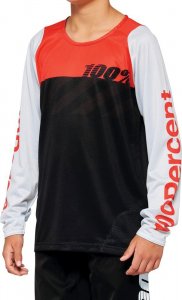 100% Koszulka juniorska 100% R-CORE Youth Jersey długi rękaw black racer red roz. L (NEW 2022) 1