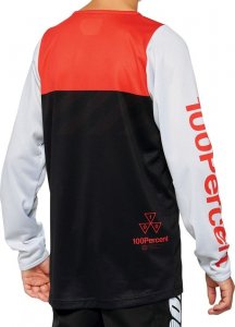 100% Koszulka juniorska 100% R-CORE Youth Jersey długi rękaw black racer red roz. XL (NEW 2022) 2