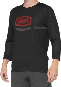 100% Koszulka męska 100% AIRMATIC 3/4 Sleeve black roz. S (NEW 2022) 3