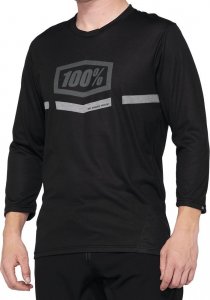 100% Koszulka męska 100% AIRMATIC 3/4 Sleeve black roz. XL (NEW 2022) 1