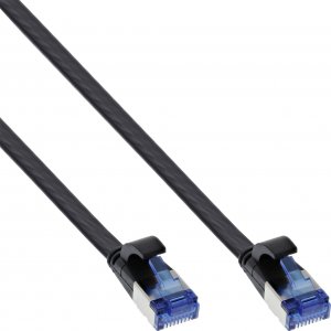 InLine InLine® Flat patch cable, U/FTP, Cat.6A, TPE halogen free, black, 0,5m 1