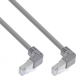 InLine InLine® Patch cable two side down angled, S/FTP (PiMf), Cat.6, 250MHz, PVC, copper, grey, 1.1m 1