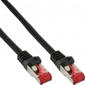 InLine 100pcs. Bulk-Pack InLine® Patch Cable S/FTP PiMF Cat.6 250MHz PVC copper black 0.5m 1