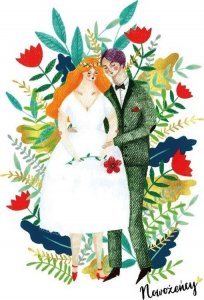 HENRY Karnet B6 Ślub Para w kwiatach 1