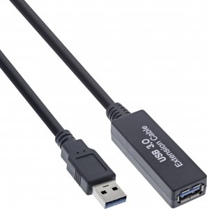 Kabel USB InLine USB-A - USB-A 0.2 m Czarny (35657A) 1