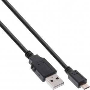 Kabel USB InLine USB-A - micro-B 0.3 m Czarny (31703Q) 1