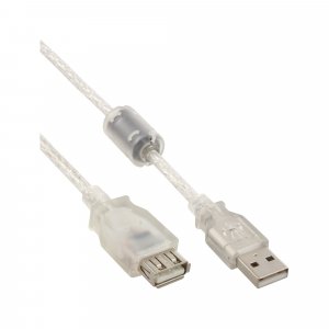 Kabel USB InLine USB-A - USB-A 1.8 m Przezroczysty (34617Q) 1