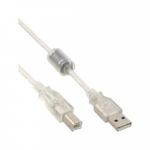 Kabel USB InLine USB-A - USB-B 7 m Biały (34557) 1