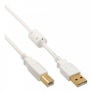 Kabel USB InLine USB-A - USB-B 1.5 m Biały (34515W) 1