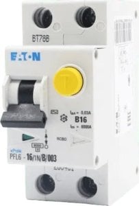 Eaton Wyłącznik różnicowo-nadprądowy 1P+N 16A 0,03A typ AC PFL6-16/1N/B/003 286431 1