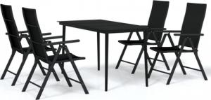 vidaXL 5-częściowy zestaw mebli ogrodowych, czarny 2
