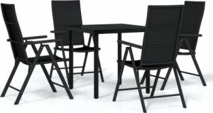 vidaXL 5-częściowy zestaw mebli ogrodowych, czarny 2