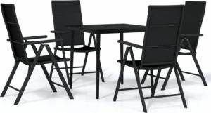 vidaXL 5-częściowy zestaw mebli ogrodowych, czarny 2