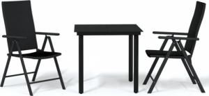 vidaXL 3-częściowy zestaw mebli ogrodowych, czarny 2