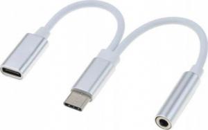 Adapter USB Hurt-net USB-C - USB-C + Jack 3.5mm Biały 1