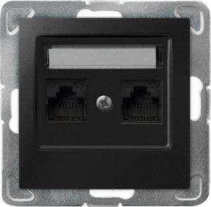 Ospel IMPRESJA Gniazdo komputerowe podwójne, kat. 5e MMC czarny metalik GPK-2Y/K/m/33 1