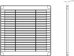 airRoxy Kratka z zaślepkami 350x350 biała 02-327 2