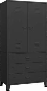 vidaXL vidaXL Industrialna szafa, czarna, 90x50x180 cm, metalowa 2