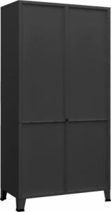 vidaXL vidaXL Industrialna szafa, czarna, 90x50x180 cm, metalowa 4