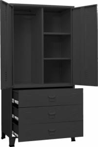 vidaXL vidaXL Industrialna szafa, czarna, 90x50x180 cm, metalowa 6