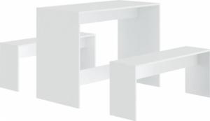 vidaXL vidaXL 3-cz. zestaw mebli jadalnianych, biały, płyta wiórowa 2