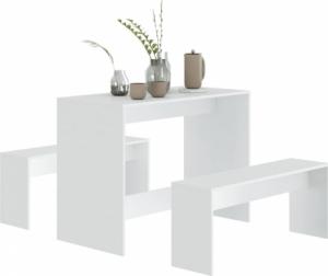 vidaXL vidaXL 3-cz. zestaw mebli jadalnianych, biały, płyta wiórowa 4