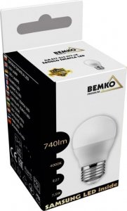 Bemko ŹRÓDŁO LED SAMSUNG INSIDE 230V E27 G45 7,5W 740LM 4000K 200ST D84-SLB-E27-G45-075-4K 2