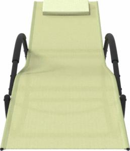 vidaXL vidaXL Bujane leżaki, 2 szt., kremowe, stal i tkanina textilene 4