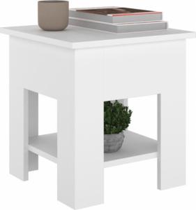 vidaXL Stolik kawowy, biały, 40x40x42 cm, materiał drewnopochodny 4