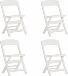 vidaXL vidaXL Składane krzesła ogrodowe, 4 szt., PP, białe 1