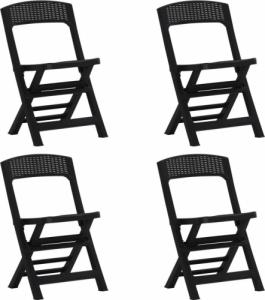 vidaXL vidaXL Składane krzesła ogrodowe, 4 szt., PP, antracytowe 1
