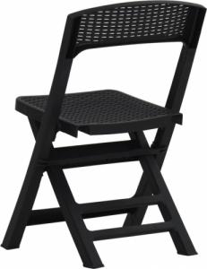 vidaXL vidaXL Składane krzesła ogrodowe, 4 szt., PP, antracytowe 4