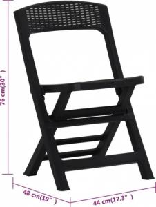 vidaXL vidaXL Składane krzesła ogrodowe, 4 szt., PP, antracytowe 7