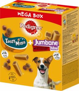 Pedigree PEDIGREE Mega Box Tasty Minis i Jumbone Mini przysmak dla dorosłych psów (z Kurczakiem, o smaku Kaczki oraz o Smaku Wołowiny i Drobiu) 740g 1