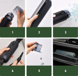 Odkurzacz ręczny Baseus Baseus A2 bezprzewodowy mini odkurzacz samochodowy 70 W 5000 Pa czarny (VCAQ030001) 6