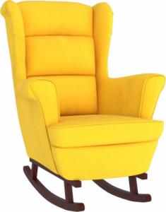vidaXL vidaXL Fotel bujany z kauczukowymi nóżkami, żółty, aksamit 2