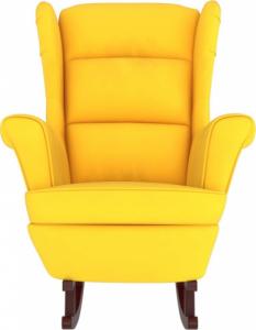 vidaXL vidaXL Fotel bujany z kauczukowymi nóżkami, żółty, aksamit 4