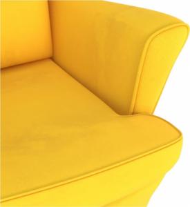 vidaXL vidaXL Fotel bujany z kauczukowymi nóżkami, żółty, aksamit 7