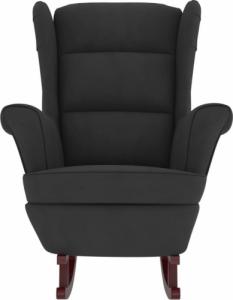 vidaXL vidaXL Fotel bujany z kauczukowymi nóżkami, czarny, aksamit 4
