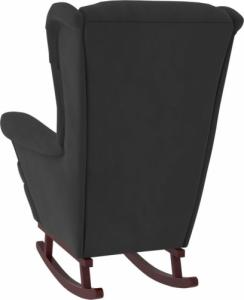 vidaXL vidaXL Fotel bujany z kauczukowymi nóżkami, czarny, aksamit 6